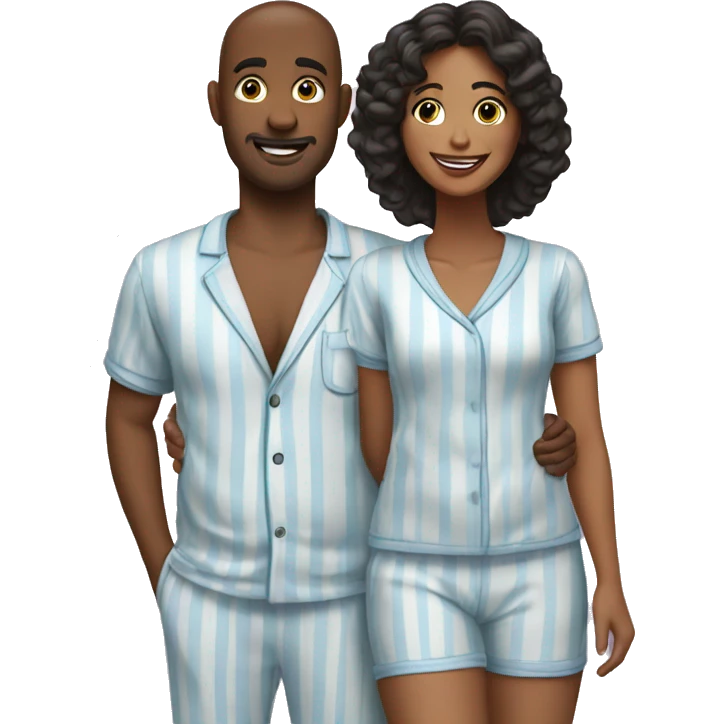 couple in matching pjs emoji