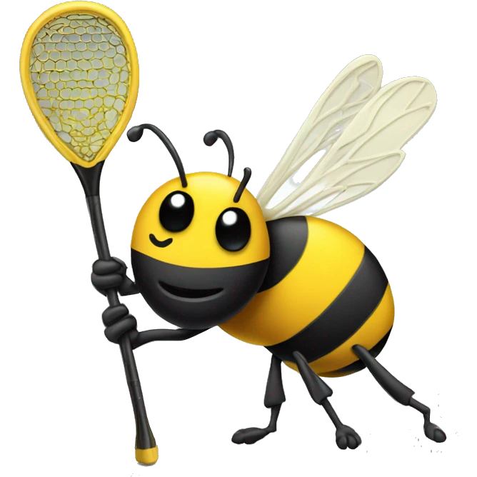 bumble bee with a lacrosse stick emoji
