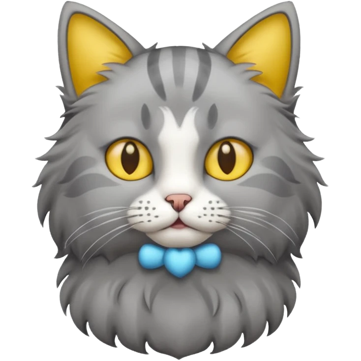 Cat grey and yellow emoji