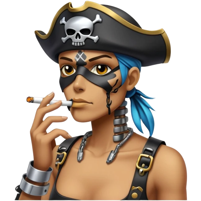 cyber pirate smoking  emoji