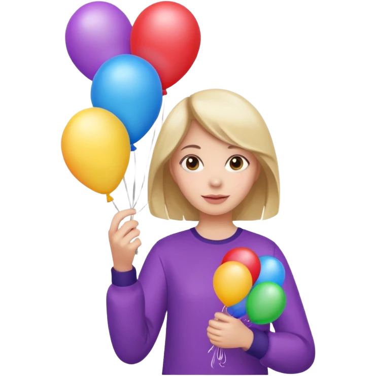 Girl with balloons  emoji