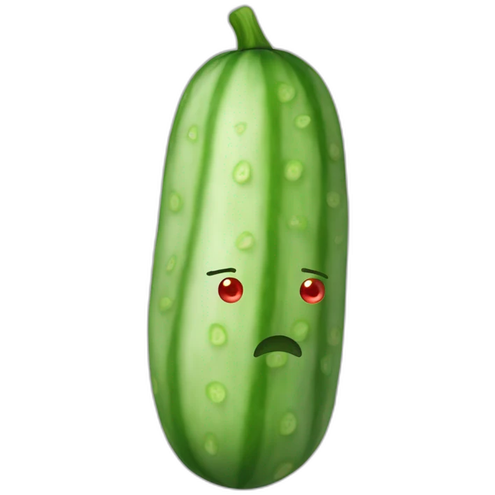 Cucumber with red eyes emoji