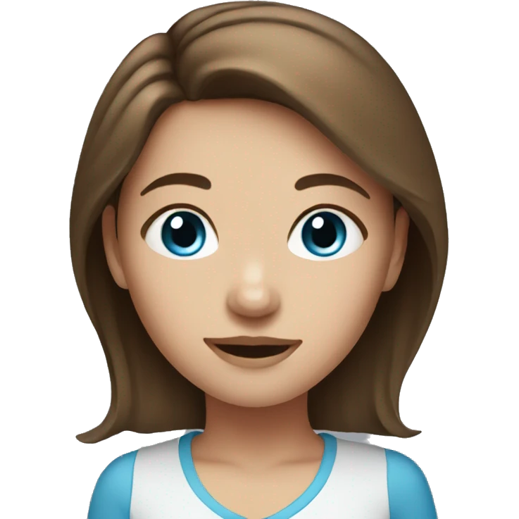 Girl with brown hair and blue eyes  emoji