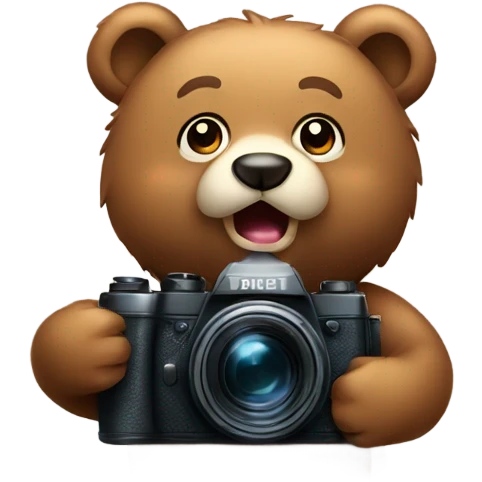 Cute Bear taking photo  emoji