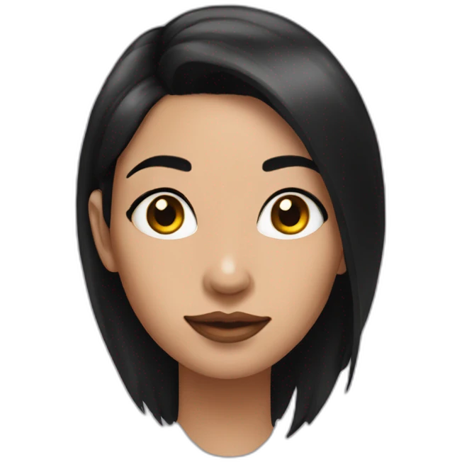 youg woman with black hairs, noze and ears piercing emoji