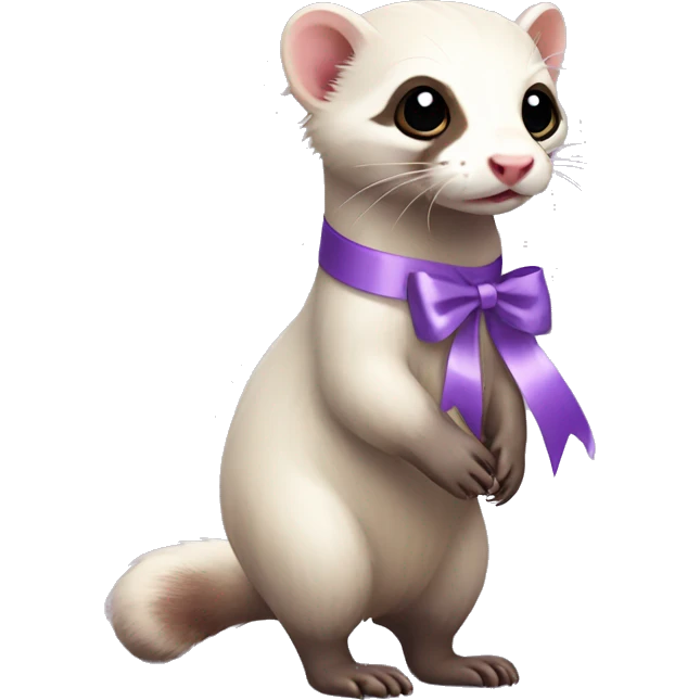  full body ferret with light purple ribbon bow emoji