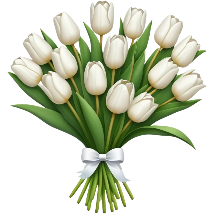white tulip bouquet  emoji