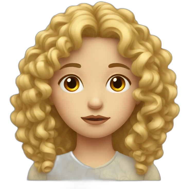 sad curly russian girl emoji