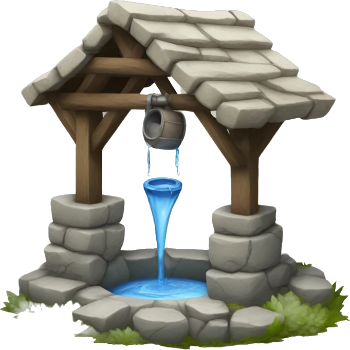 a water well made out of stone emoji
