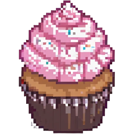 cupcake with pink icing emoji