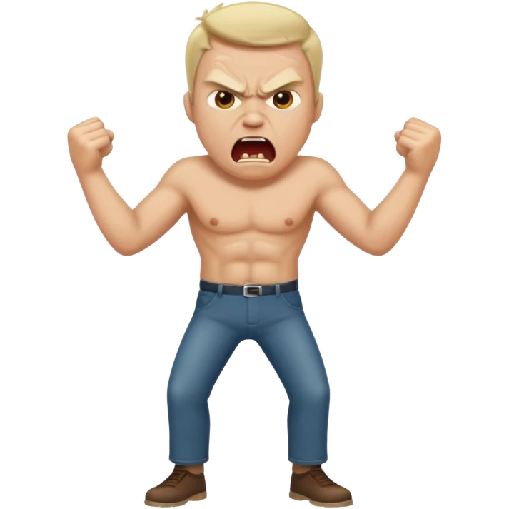 rude man screaming, full body emoji