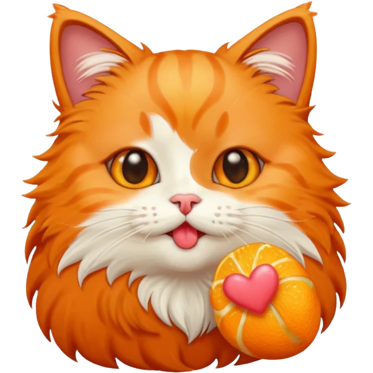 A cute cat emoji blowing a kiss with a little bite emoji