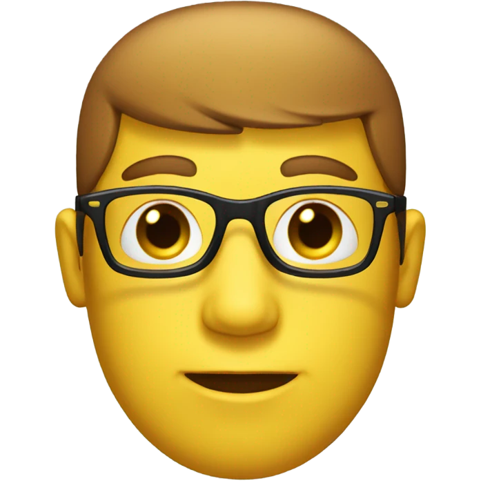 Yellow face and brown hair with glasses  emoji
