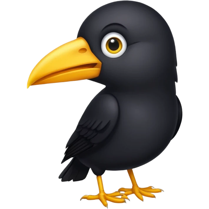 Create a black bird with long yellow beak  emoji