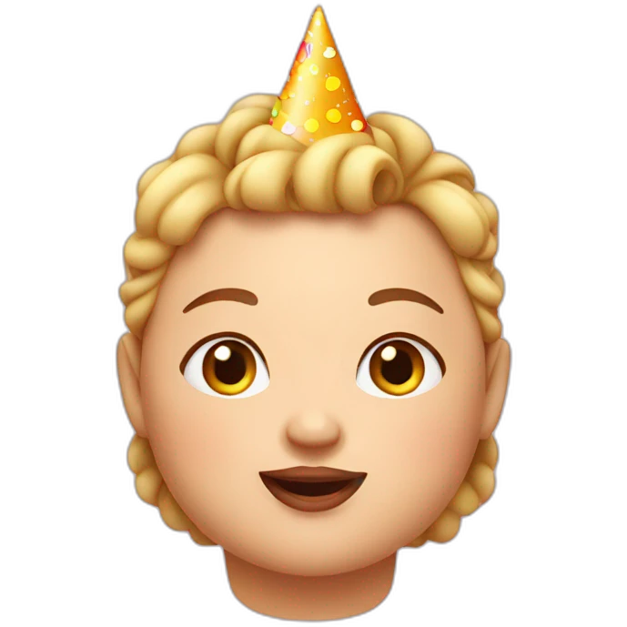 Fat girl celebrating birthday emoji