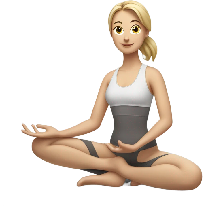White girl doing yoga emoji