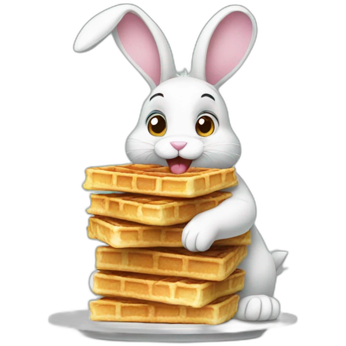 bunny eating waffles emoji