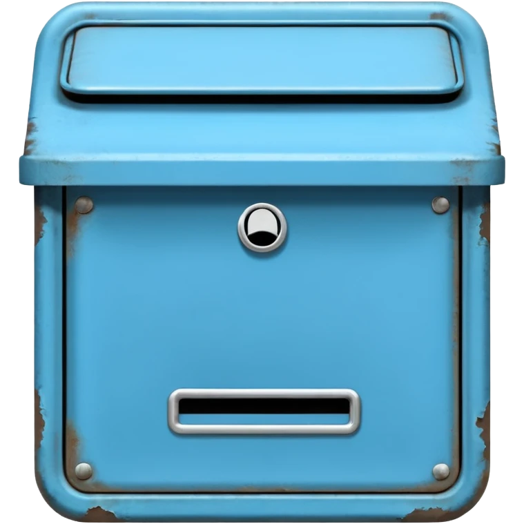 sky blue letter box, front view emoji