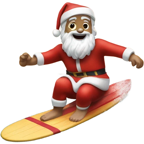 Santa Clause surfing emoji