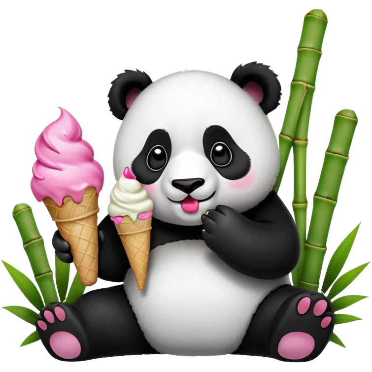 Panda eating ice cream emoji