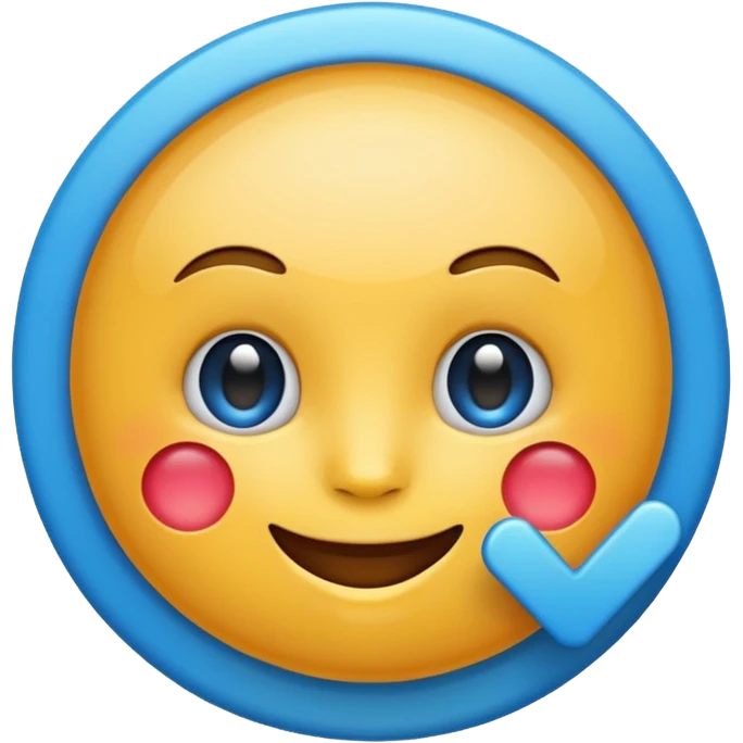 Make a emoji with blue tick emoji