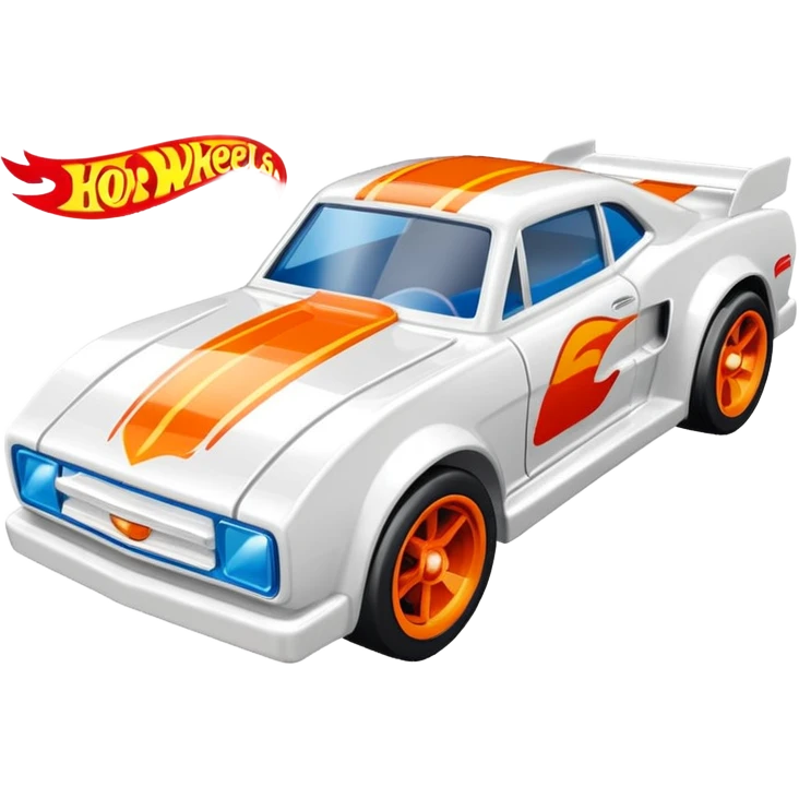 Машинка HotWheels белого цвета в классической упаковке HotWheels. emoji