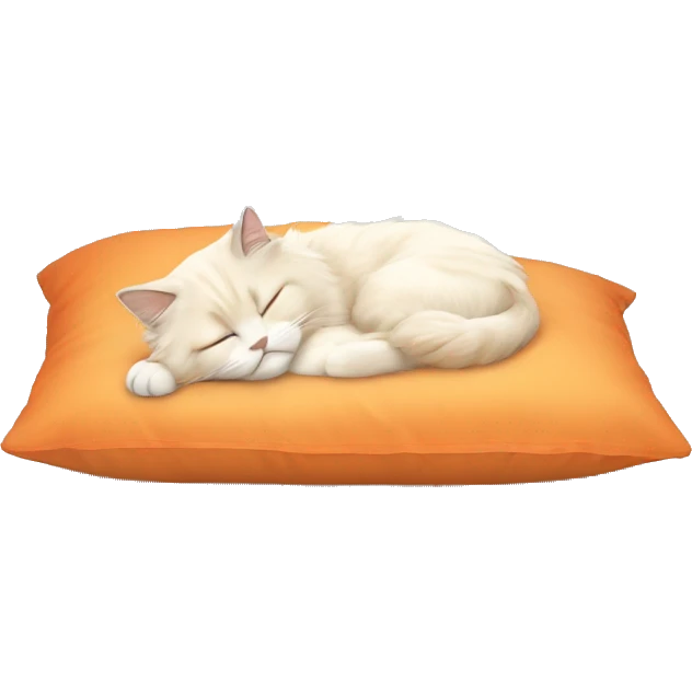 cream and orange ragdoll cat sleeping on a pillow emoji
