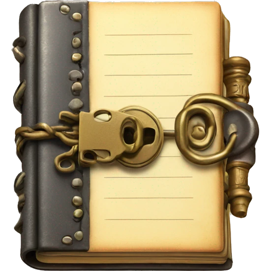 vintage diary with lock and key emoji