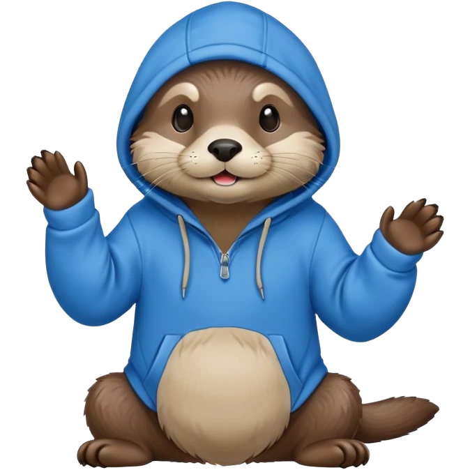 Otter with a hoodie emoji