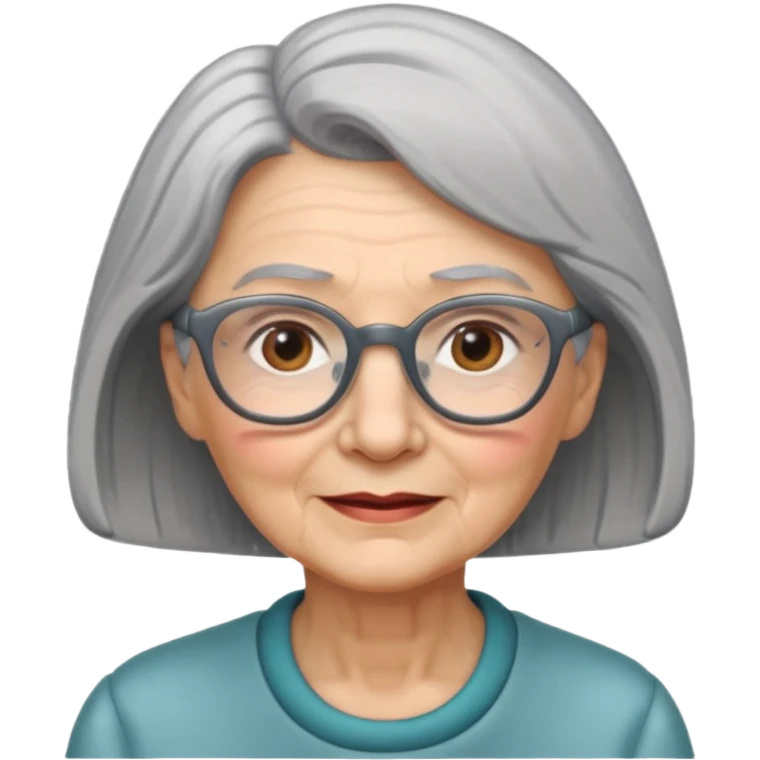 elderly woman with glasses emoji