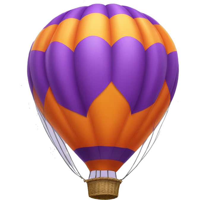 Purple and orange hot air balloon emoji