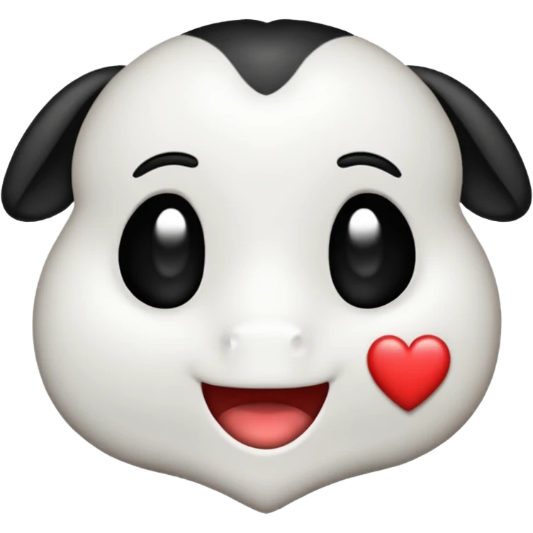 Um emoji de coração da cor de um dálmata emoji