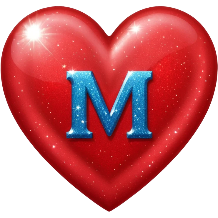 Corazon con vrillotos y una m en el centro emoji
