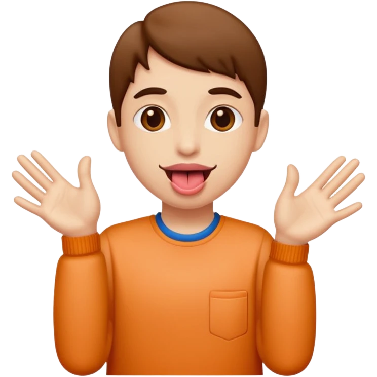 Tongue out with hands to side emoji