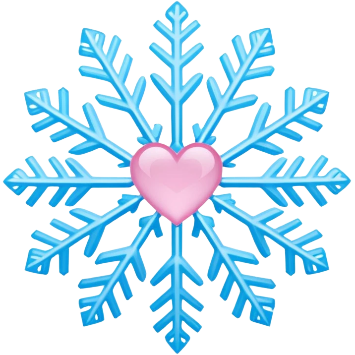 snowflake pink heart color white baby blue and pink emoji