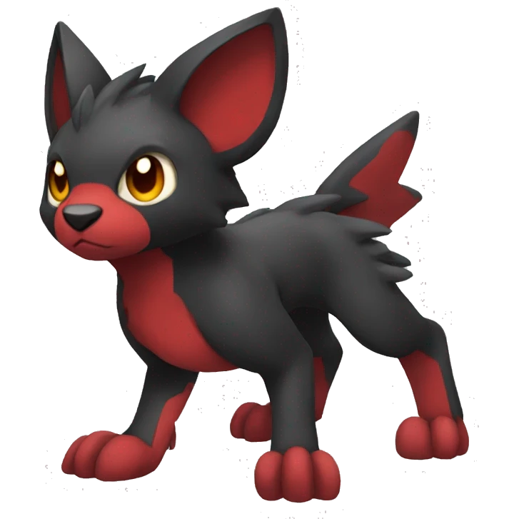 cool black red animal hybrid Fakemon full body emoji