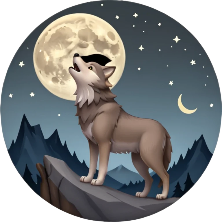 Howling at the moon emoji