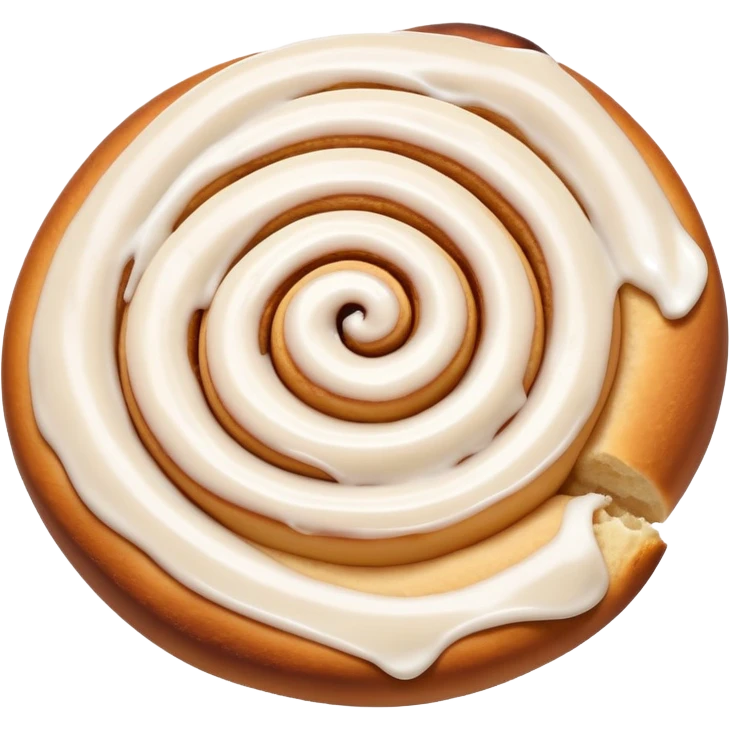 cinnamon roll with a little wink and a swirl of icing on top emoji