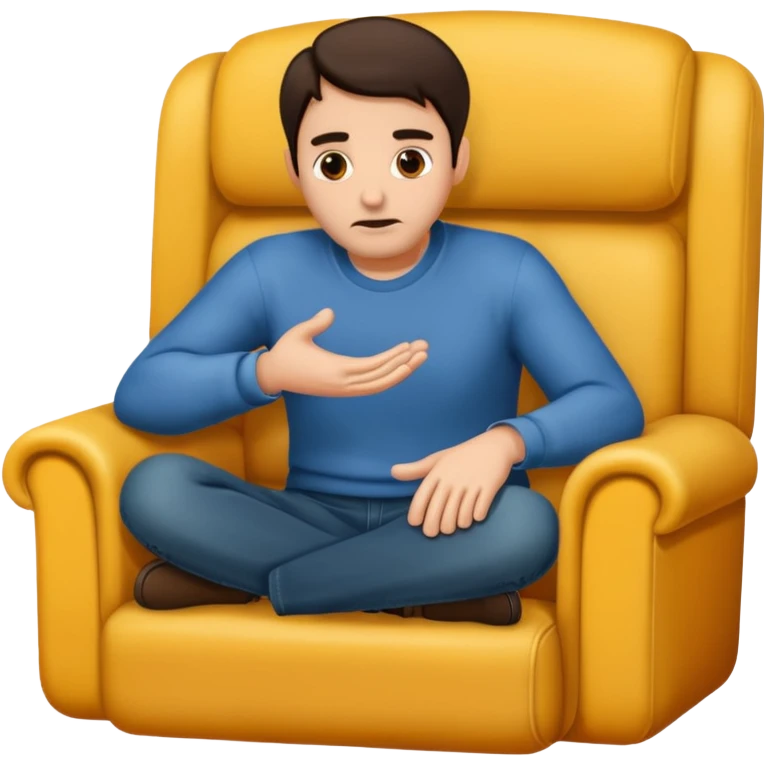 A man insisting to you to sit in his lap empty handed emoji