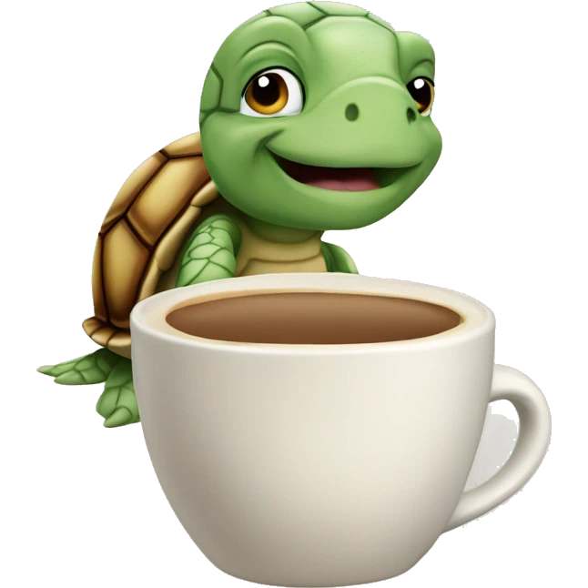 turtle with latte emoji