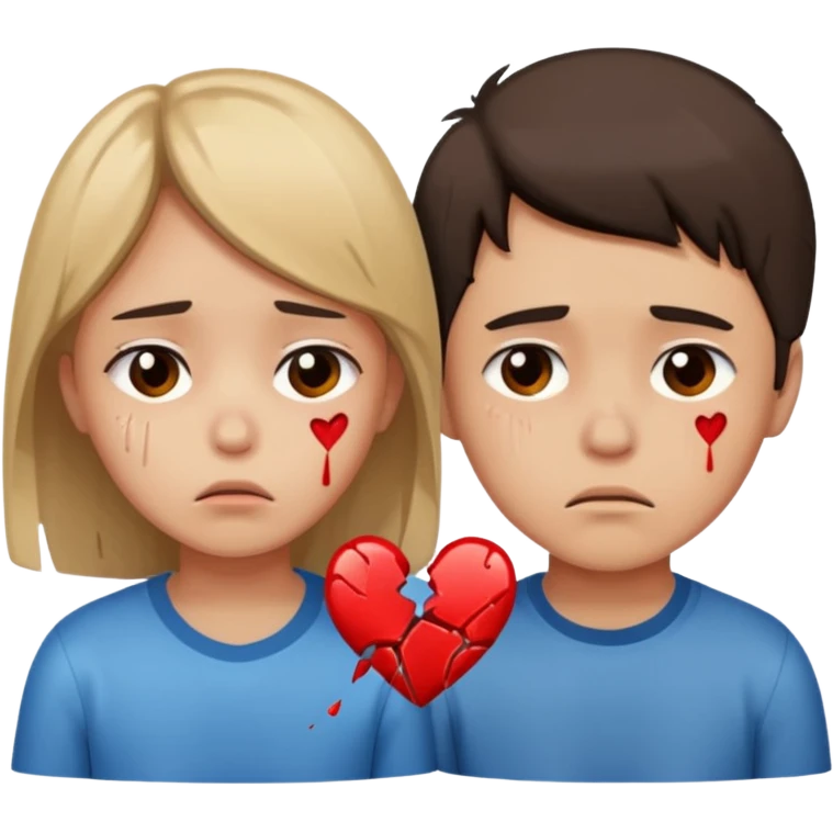 boy and girl heart big break emoji