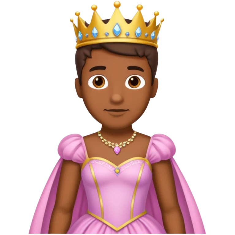 Hombre moreno con vestido de princesa  emoji