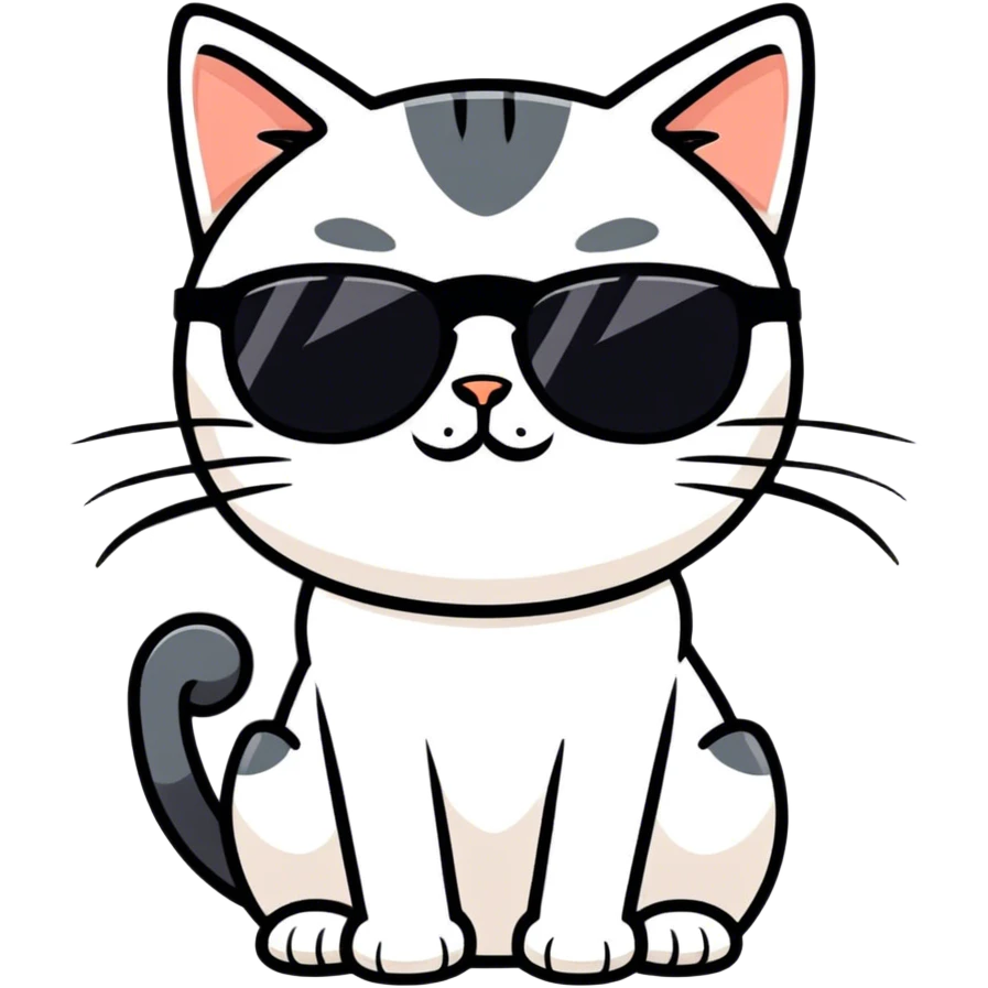 Cat with sunglasses emoji