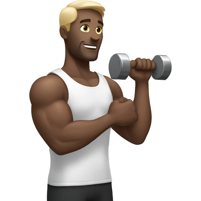 white man hand with dumbbells emoji