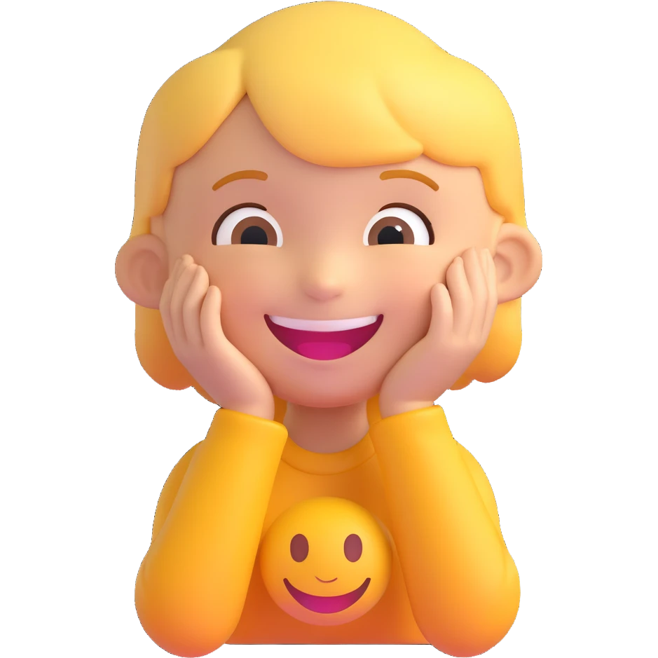 a happy kid, 3D emoji style emoji