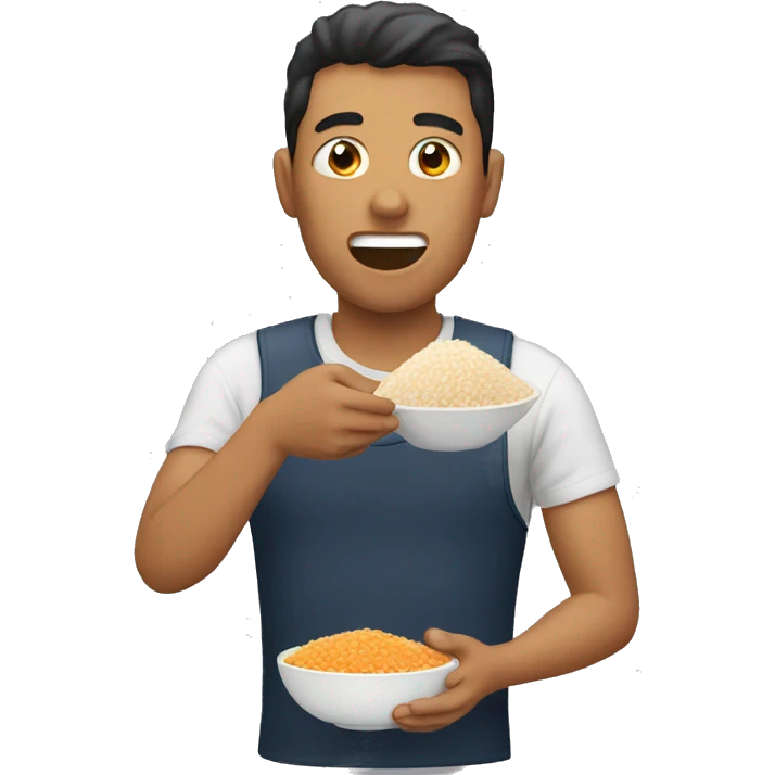 Man eating rice emoji