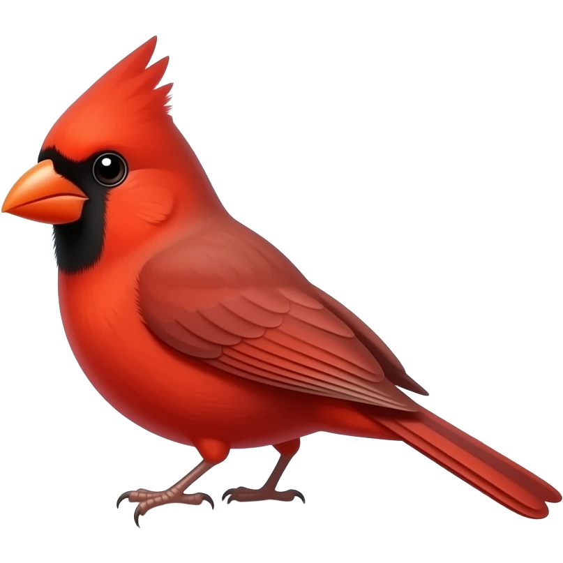 Cardinal bird looking into a home window emoji