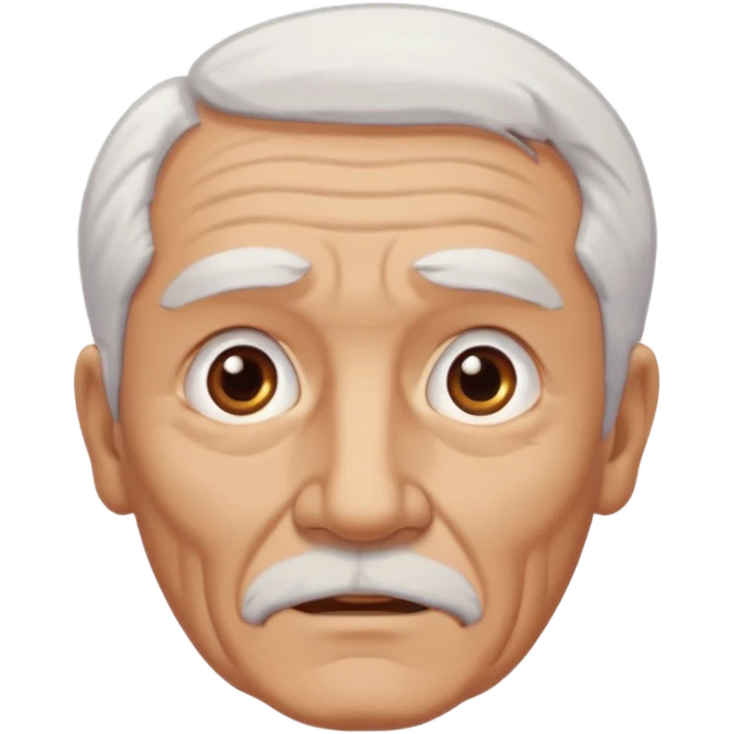 Illustrated emoji of an old man, white hair, dark eyes, tanned skin, without mustache emoji