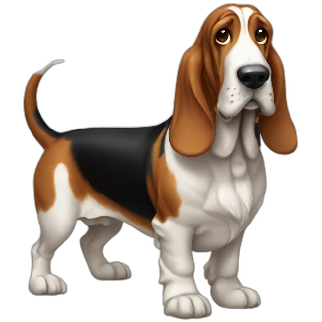 Dog basset hound full-body emoji