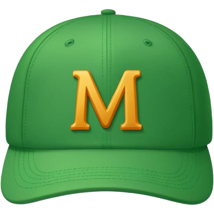 green cap with letter m on it emoji